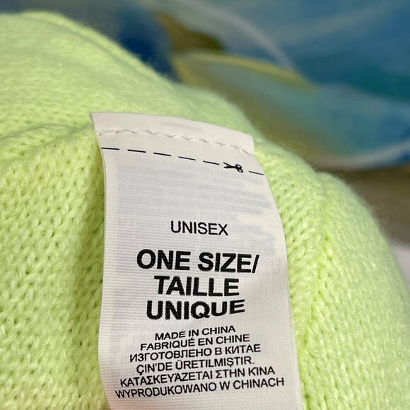 The North Face Unisex Reversible Beanie Hat Teal & Lime Acrylic One Size - Picture 4 of 6